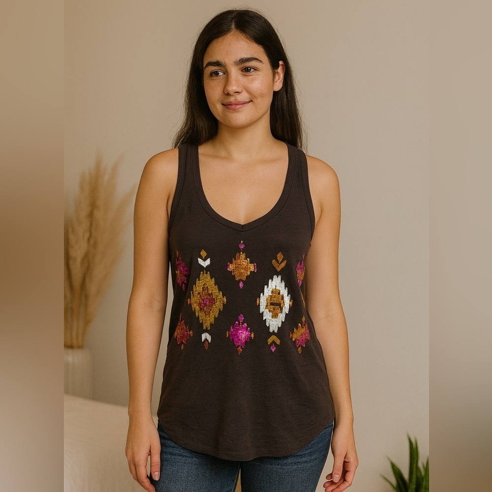 EXPRESS Sequin Racer back Tank top size small